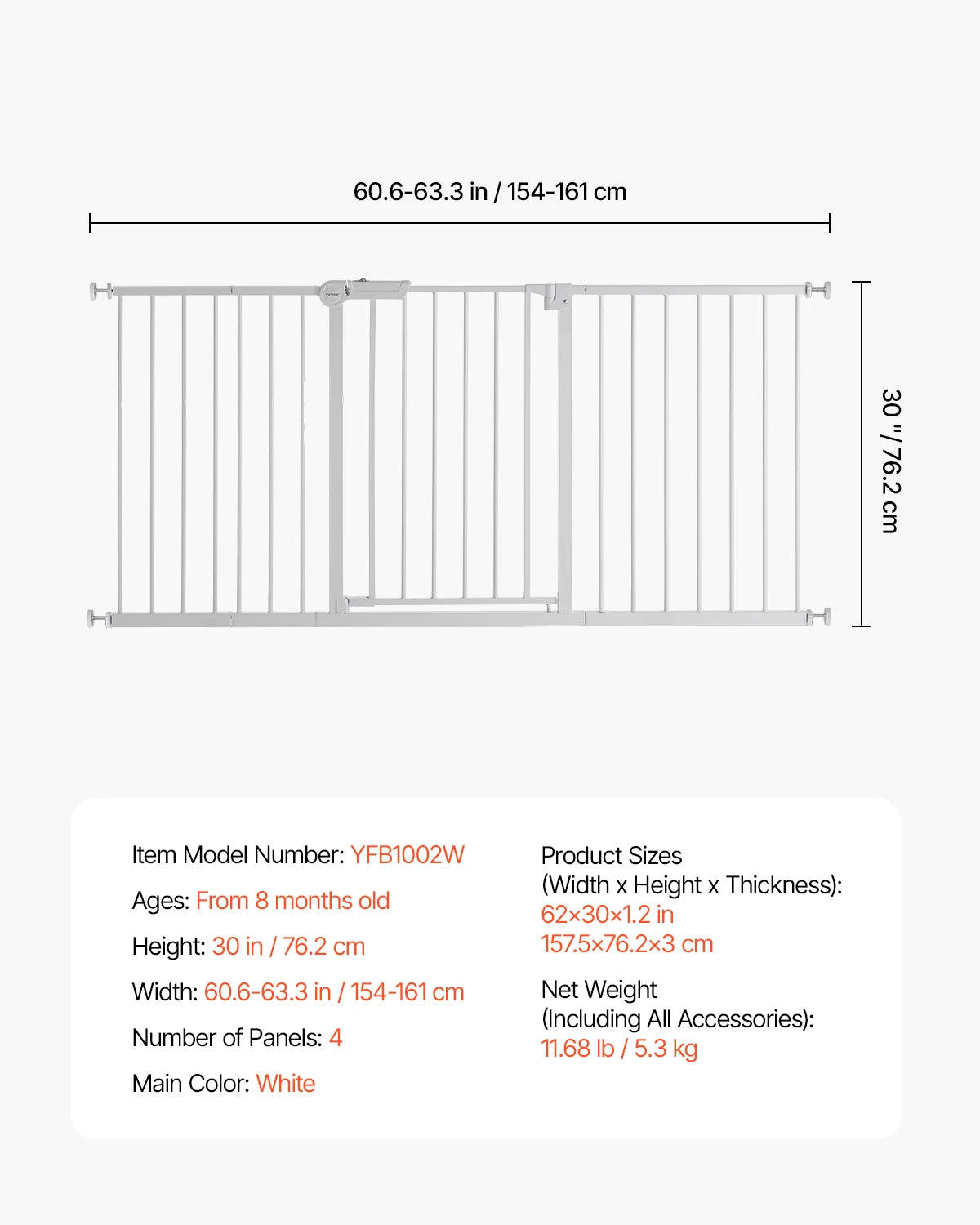 SucceBuy Pressure Mount Baby Gate For Dogs And Children