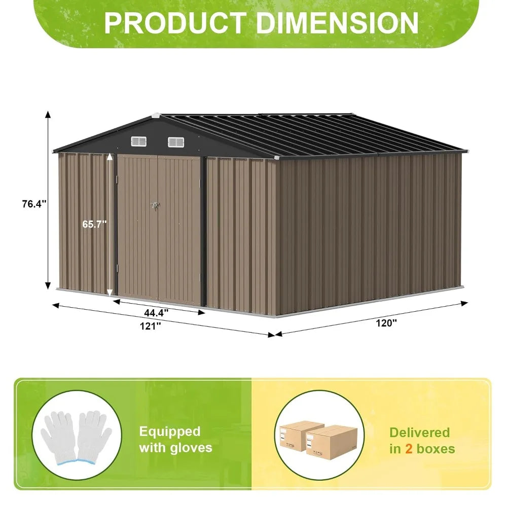Metal Storage Shed For Backyard Patio Lawn Garden Tools