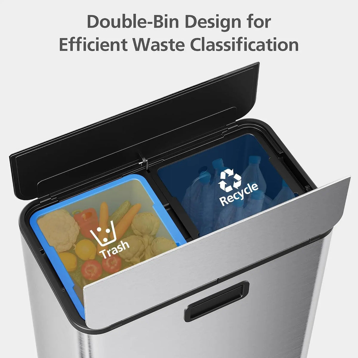 Garvee Modern Dual Step Kitchen Trash Bin With Soft Close