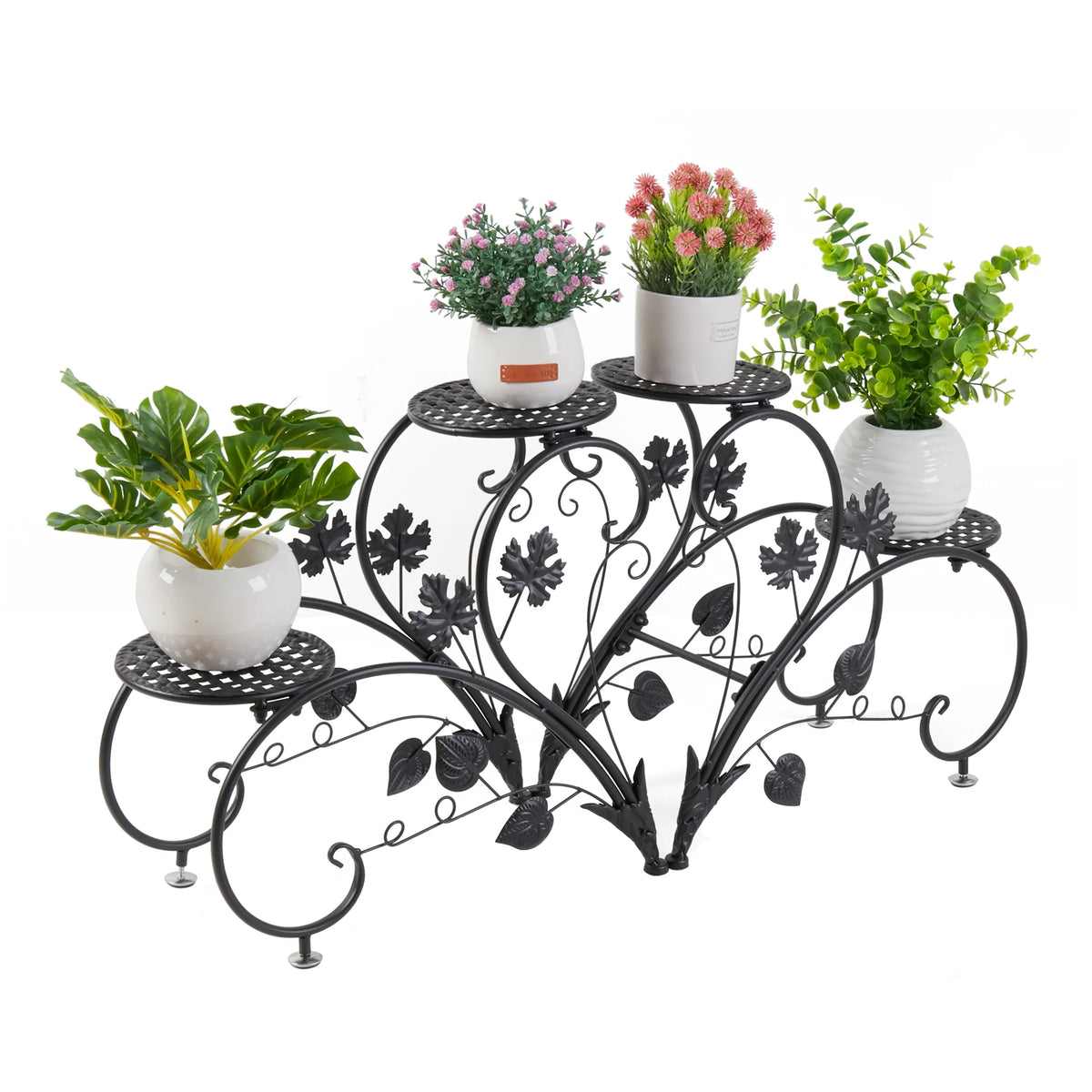 Wisfor Metal Plant Stand Display Shelf For Indoor Outdoor Decor