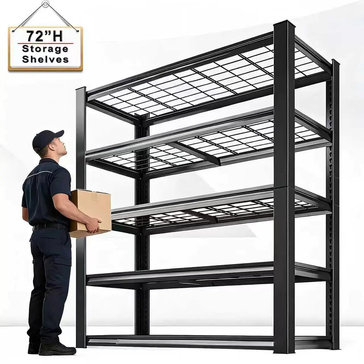 Sarenzon Adjustable Metal Double Tier Commercial Shelving Rack