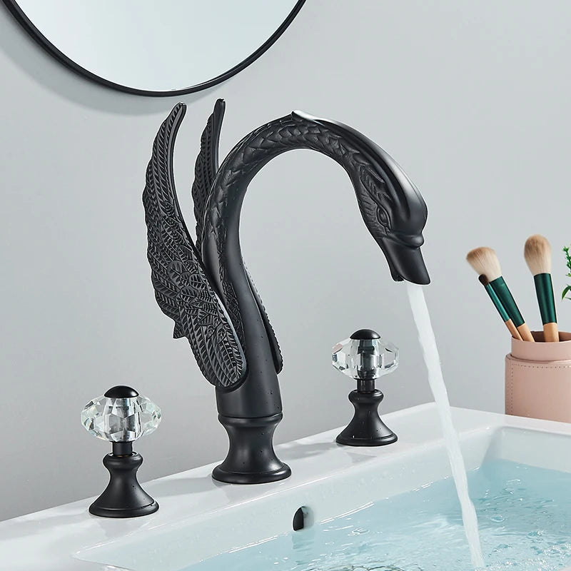 Saeuwtowy Modern Dual Handle Widespread Bathroom Basin Faucet