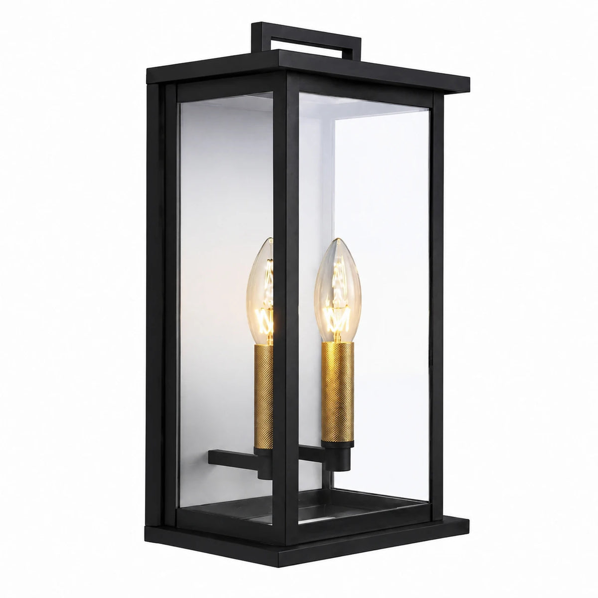 Dusk to Dawn Outdoor Wall Sconce, 14" Outside Wall Lights, Modern Black Wall Mount Light Fixture, Waterproof Exterior Lighting Fixtures for House, Porch, Garage(not included bulbs)