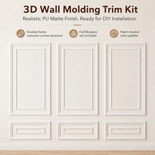 Pre Cut Wainscoting Wall Molding Kit With PU Trim Panels