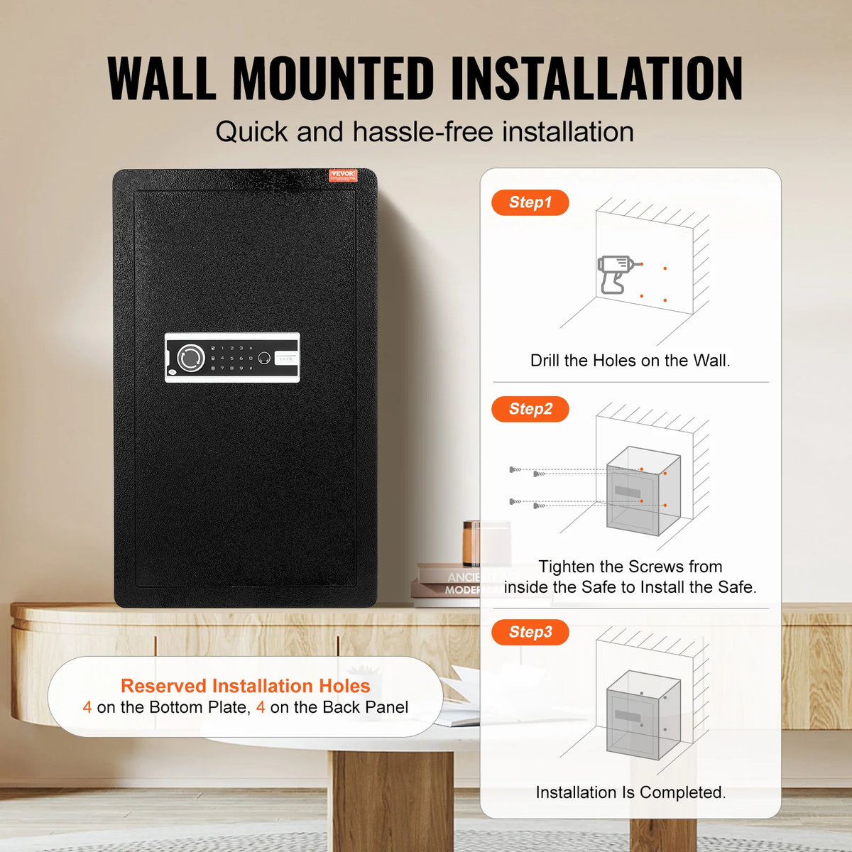 SucceBuy Fireproof Safe Box With Fingerprint And Key Lock