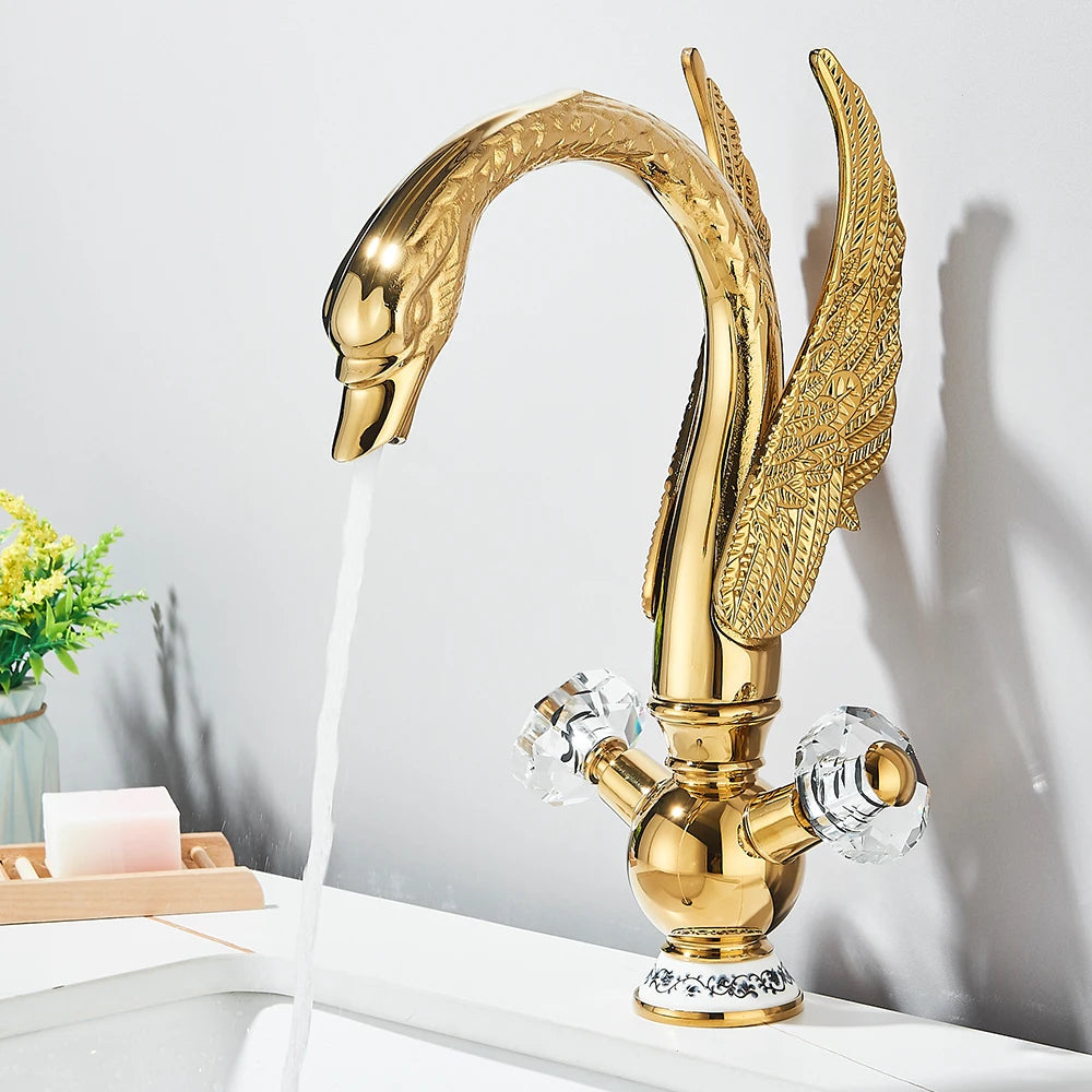 Saeuwtowy Deck Mounted Bathroom Basin Faucet Single Hole Mixer Tap