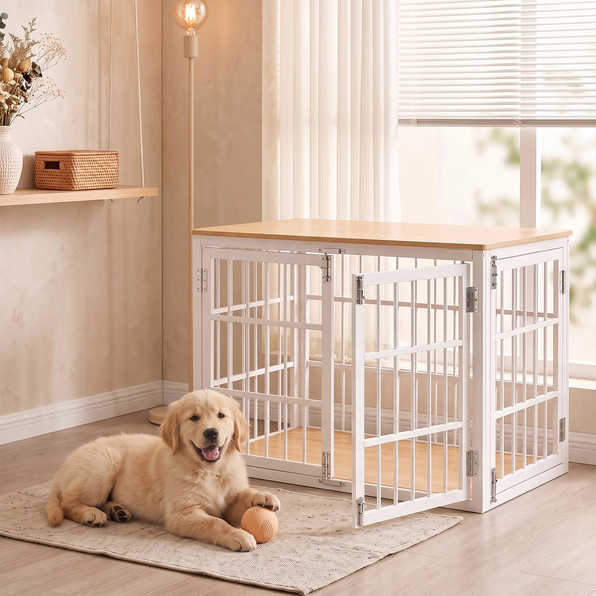 JHK Heavy Duty Iron Dog Kennel With Double Lock Doors