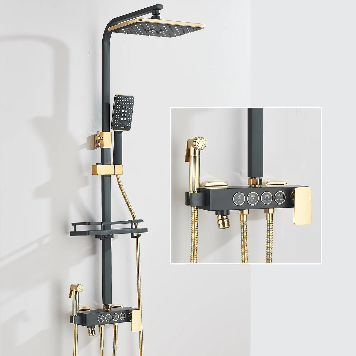 Fmhjfisd Brass Rainfall Shower Faucet And Bathtub Mixer System