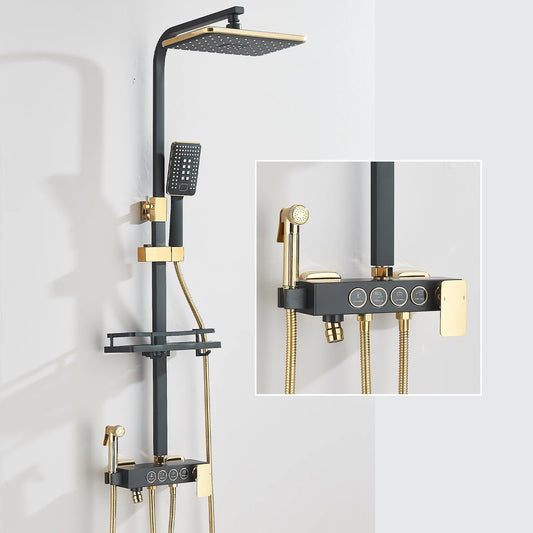 Fmhjfisd Brass Rainfall Shower Faucet And Bathtub Mixer System