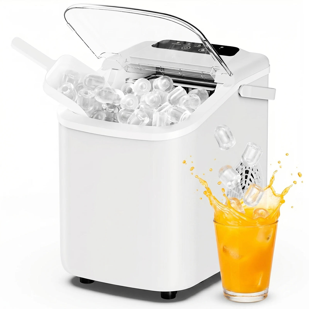 Compact Countertop Portable Ice Maker With Handle And Scoop