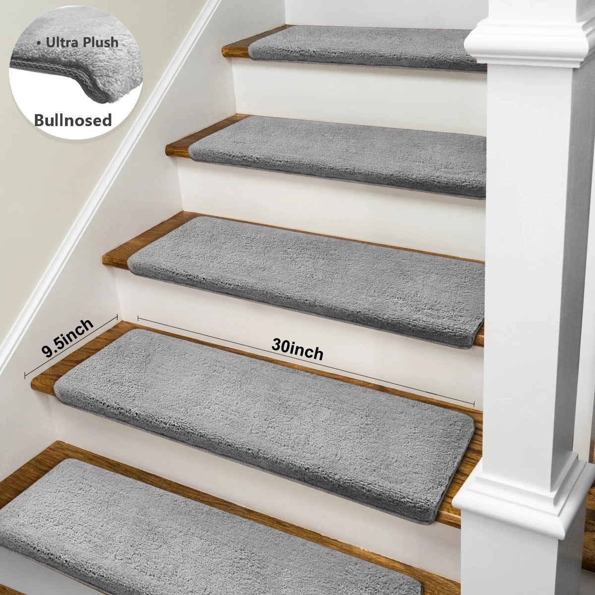 Ultra Plush Peel And Stick Non Slip Carpet Stair Treads