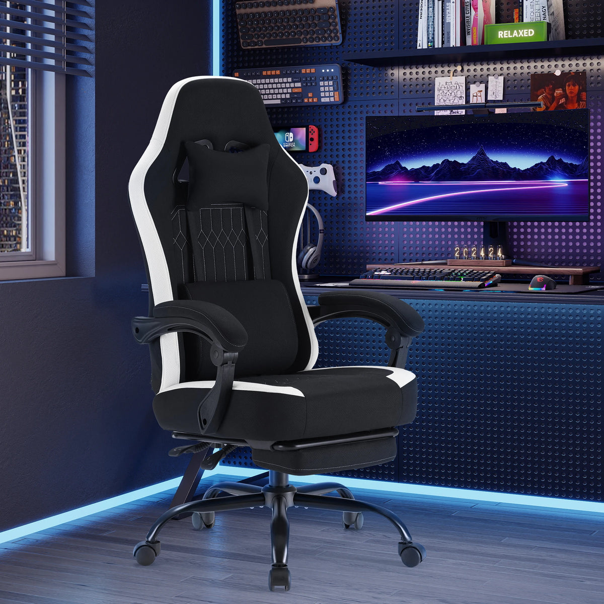 JHK Ergonomic Gaming Chair With Headrest And Lumbar Support