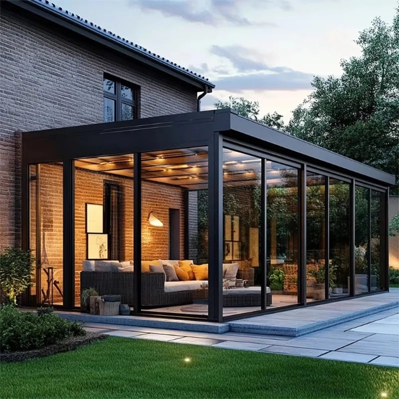 Aluminum Glass Sunroom Outdoor Conservatory For Garden And Patio