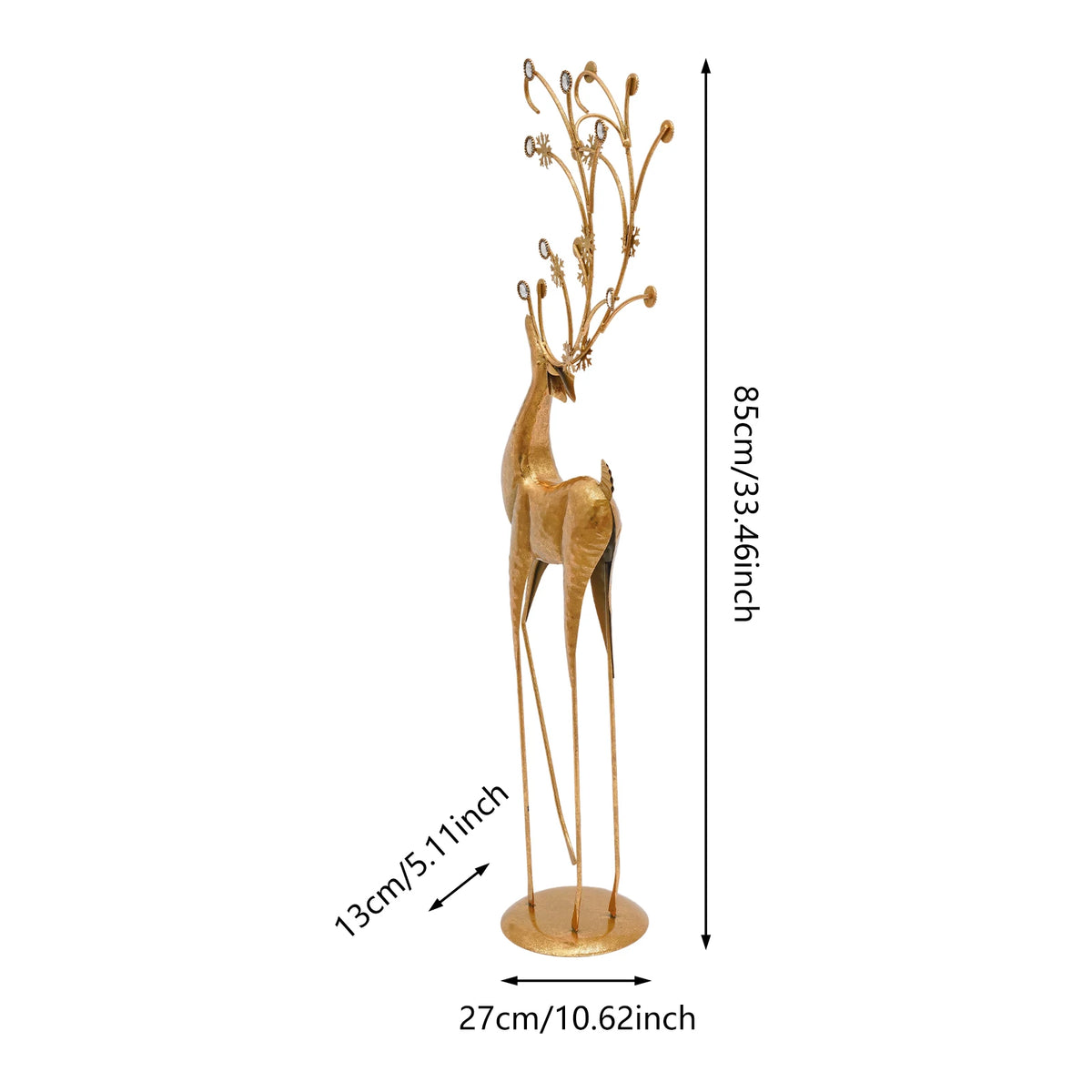 Retro Metal Deer Statue For Elegant Indoor Holiday Decor