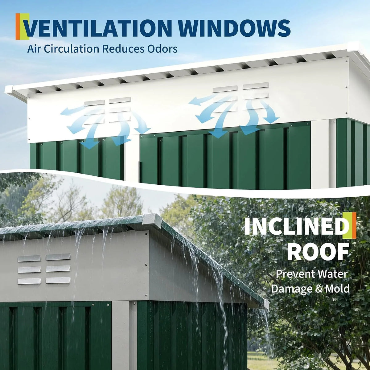 Heavy Duty Metal Outdoor Storage Shed With Lockable Door