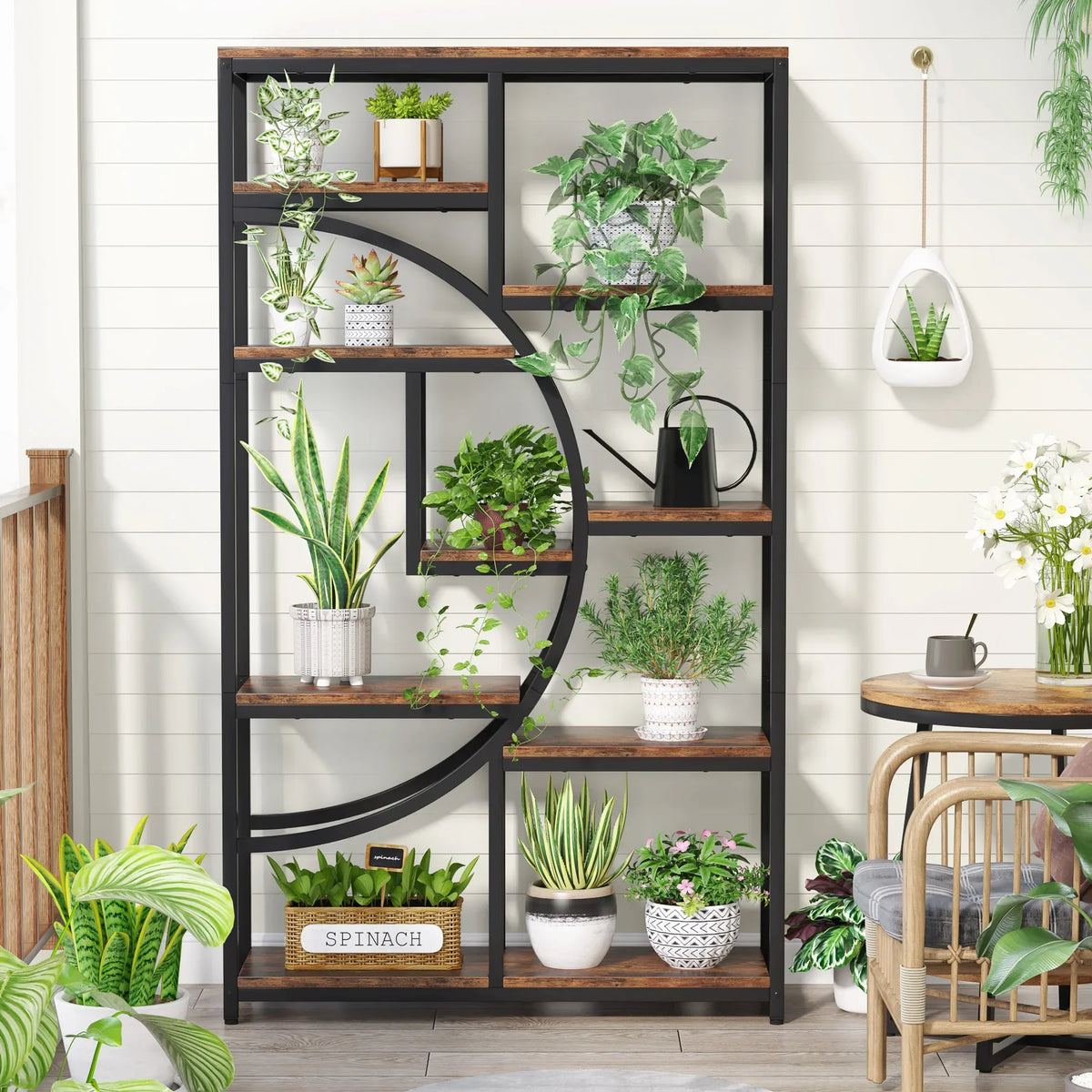 Tribesigns Five Tier Industrial Bookshelf Freestanding Display Shelf