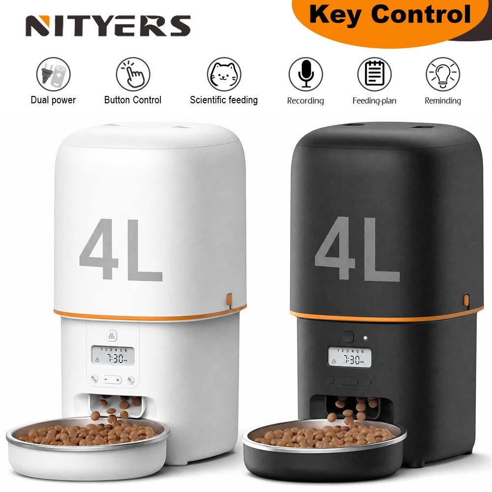 Nityers Automatic Cat Feeder With Timed Dispensing And Voice Recording