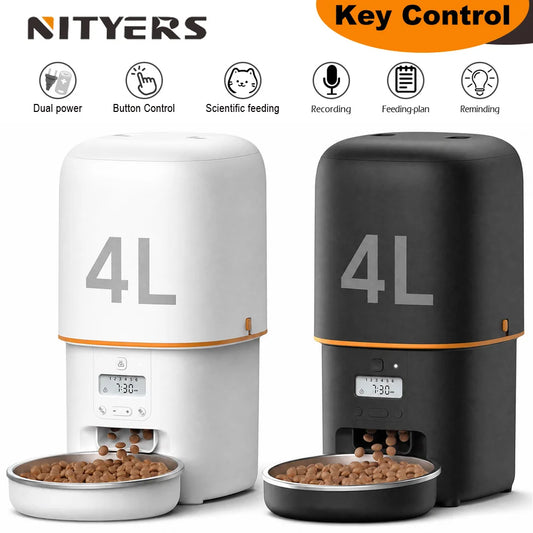Nityers Automatic Cat Feeder With Timed Dispensing And Voice Recording