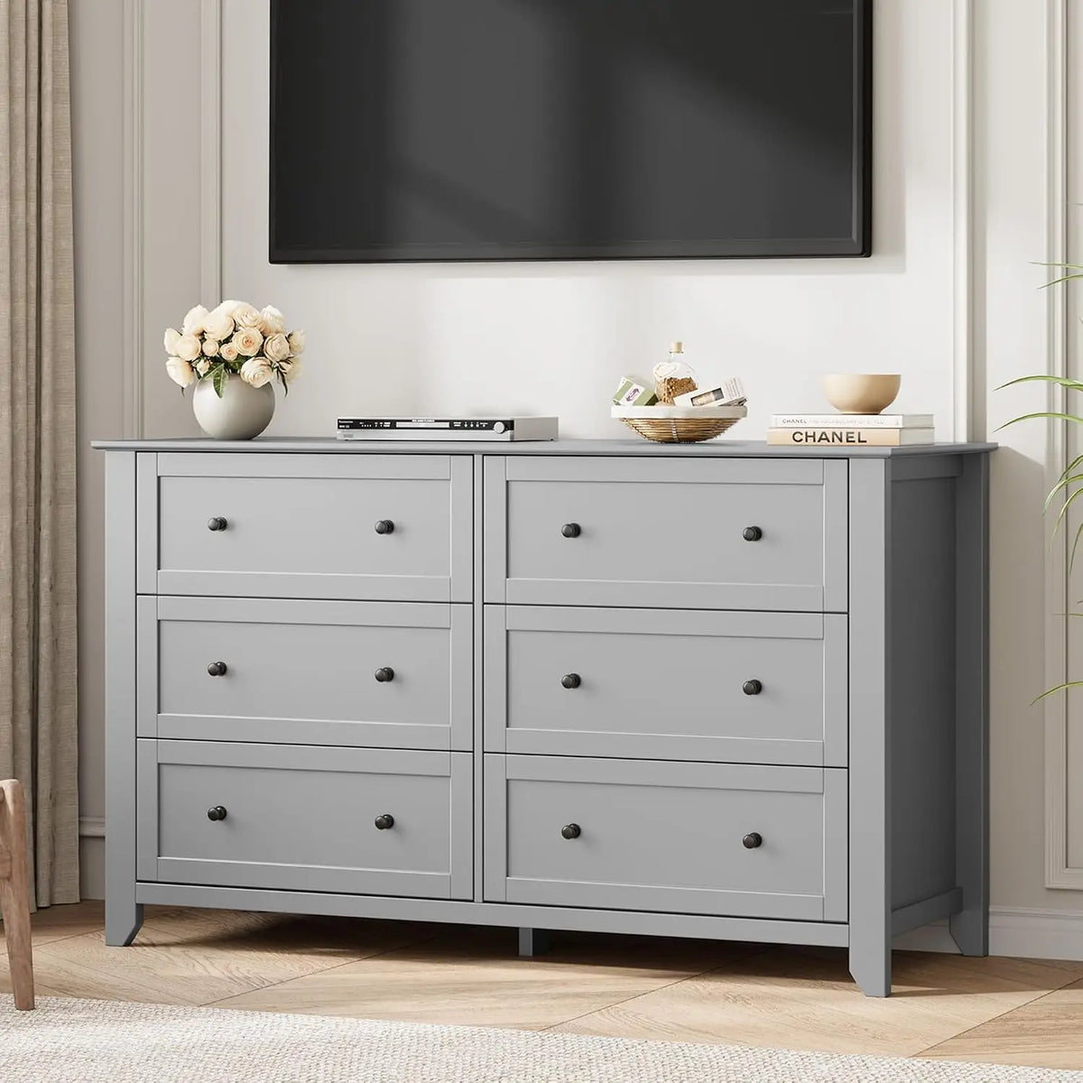 Garvee Six Drawer Solid Wood Bedroom Storage Cabinet