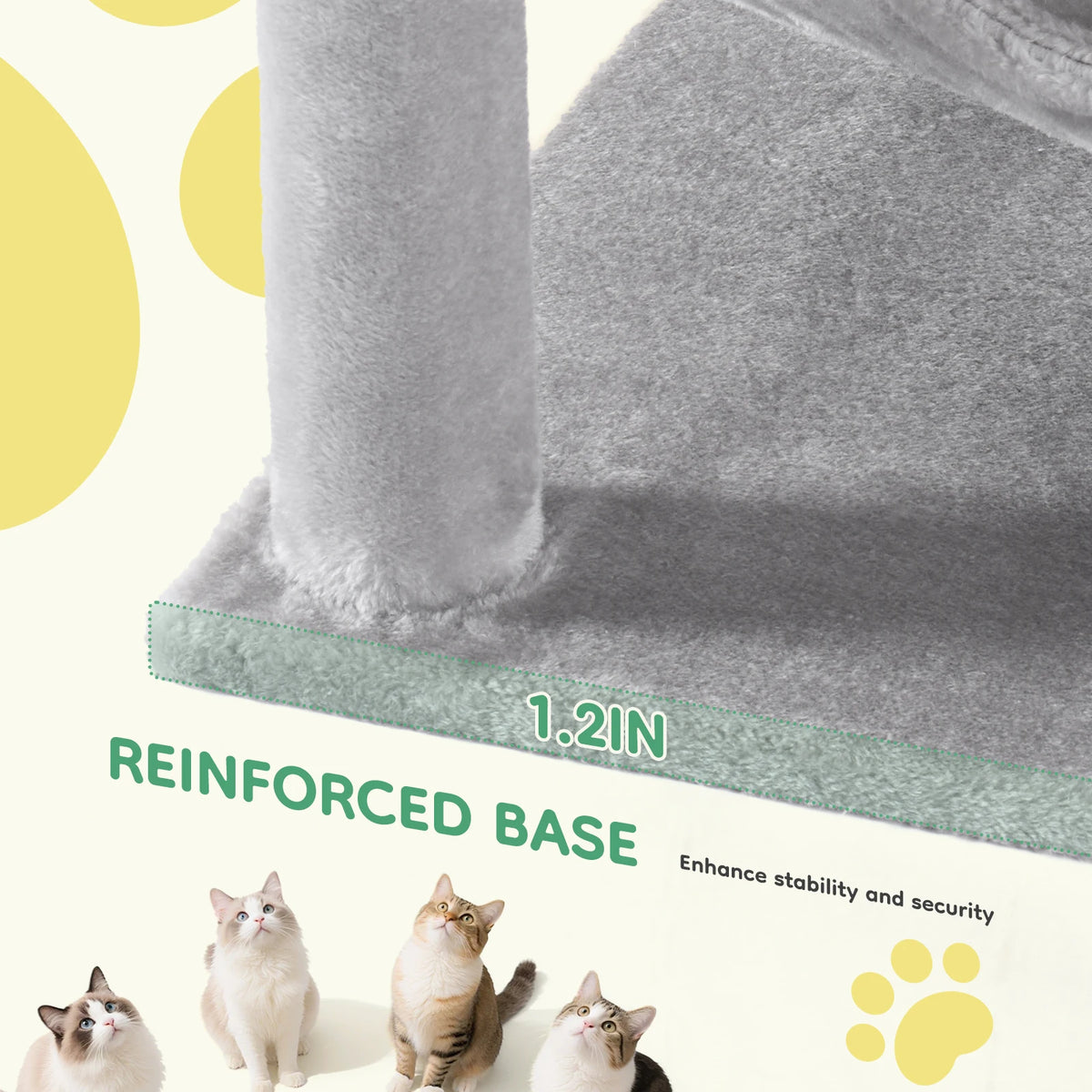 JHK Sturdy Sisal Cat Tree Climbing Tower For Indoor Pets