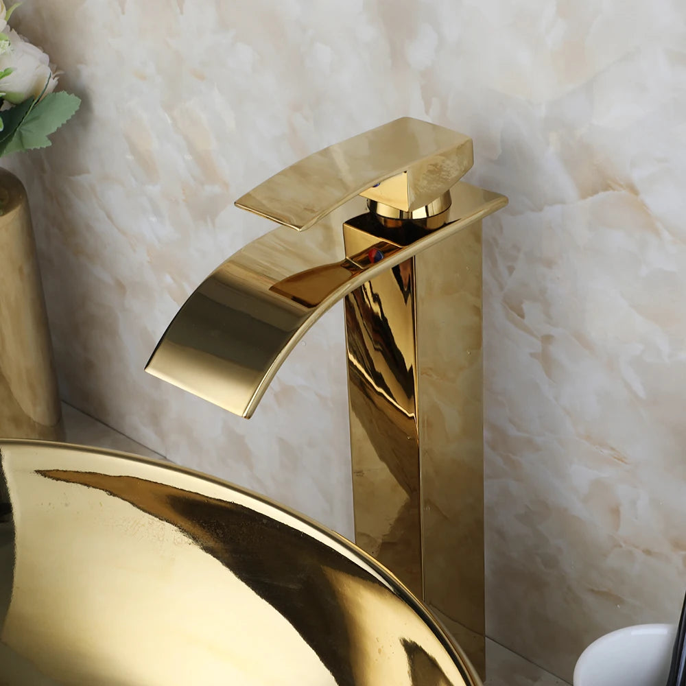 MEKKHALA Ceramic Vessel Sink Bathroom Basin Faucet Set