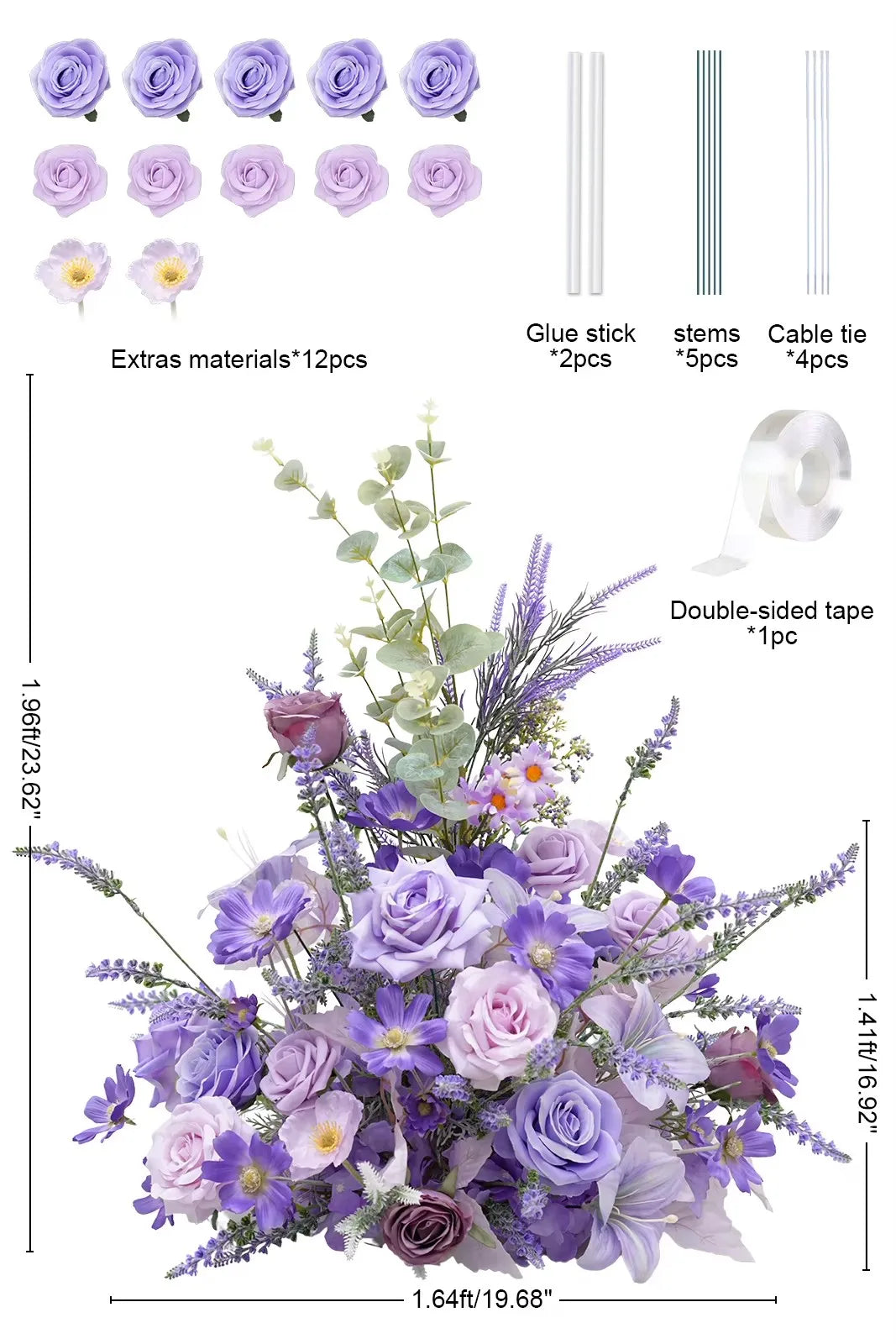 Angela Flower Artificial Silk Rose Ball Centerpiece Decoration