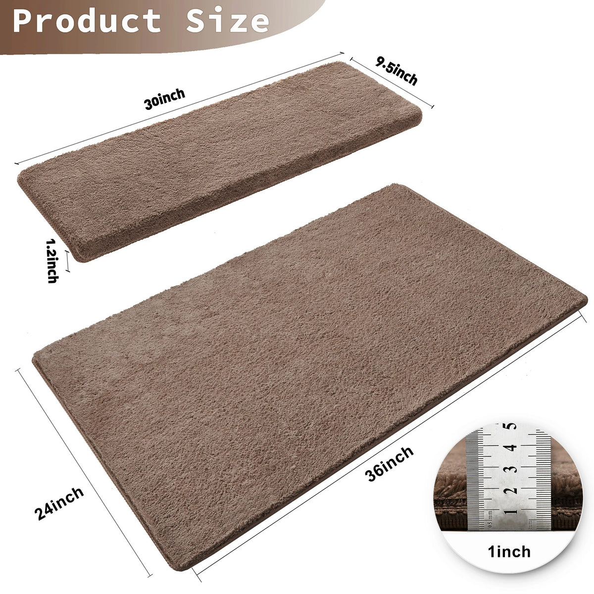 Ultra Plush Peel And Stick Non Slip Carpet Stair Treads