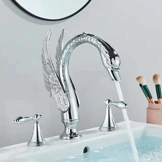 Saeuwtowy Modern Dual Handle Widespread Bathroom Basin Faucet