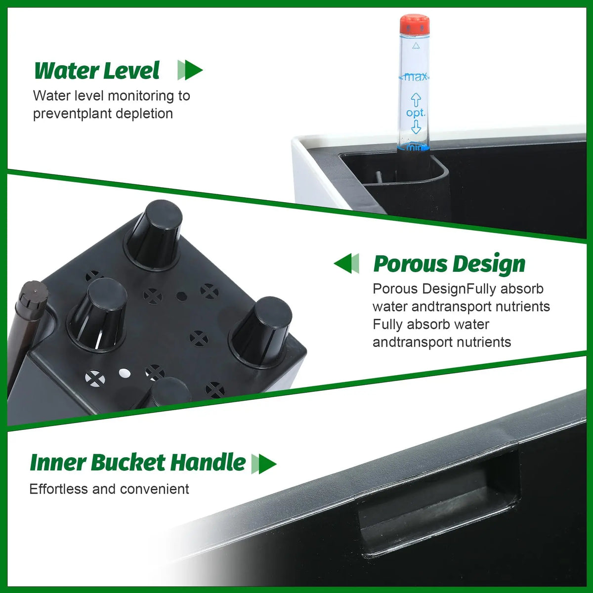 HiMISS Self Watering Planter Pots Set For Indoor Outdoor Plants