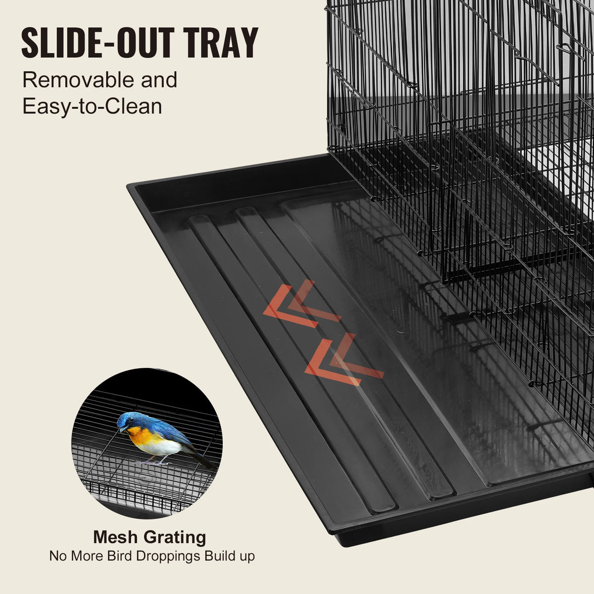 SucceBuy Stackable Divided Bird Cage With Handle And Perches