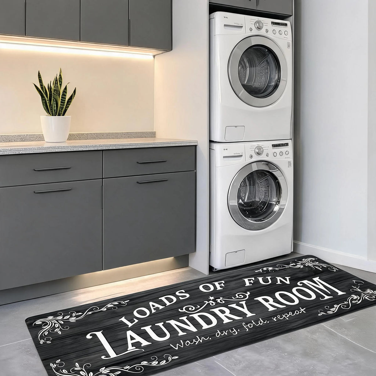 Plush Non Slip Kitchen Runner Mat With Absorbent Tufted Surface