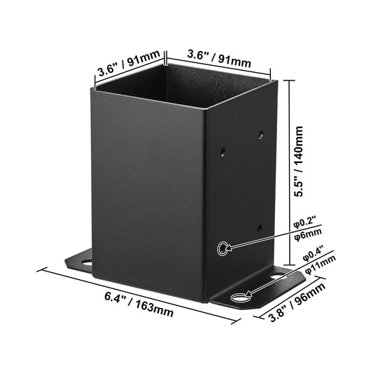 SucceBuy Powder Coated Steel Post Base Anchors for Decks