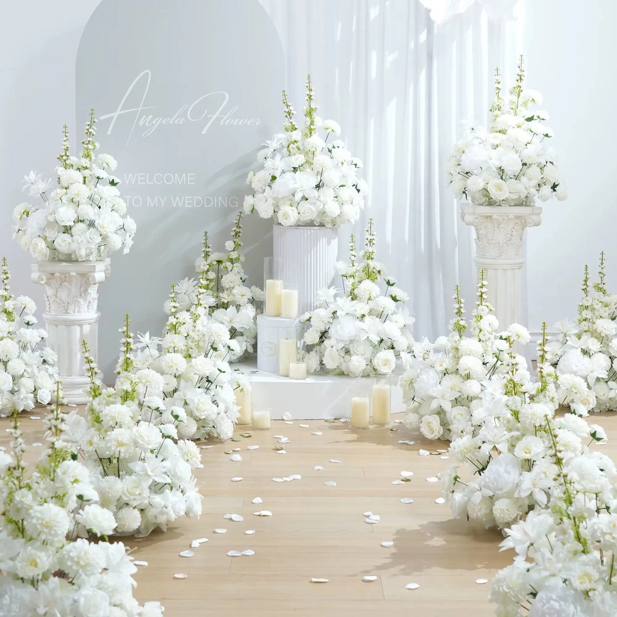 Angela Flower Artificial Silk Rose Ball Centerpiece Decoration