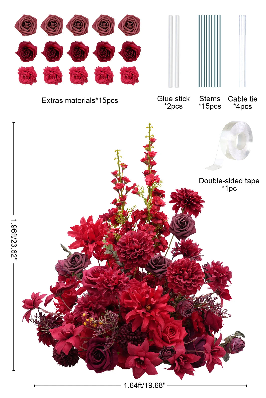 Angela Flower Artificial Silk Rose Ball Centerpiece Decoration