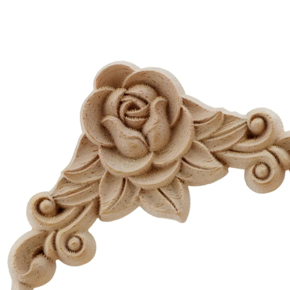 Decorative Wooden Carved Corner Appliques For Walls And Doors