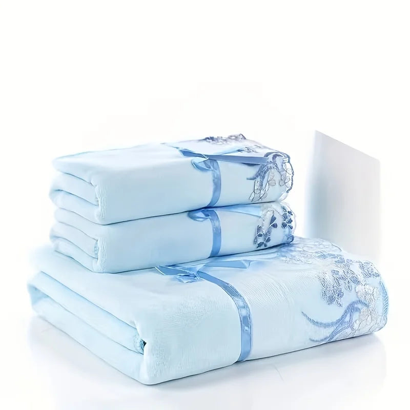 Ultra Soft Absorbent Microfiber Three Piece Towel Set