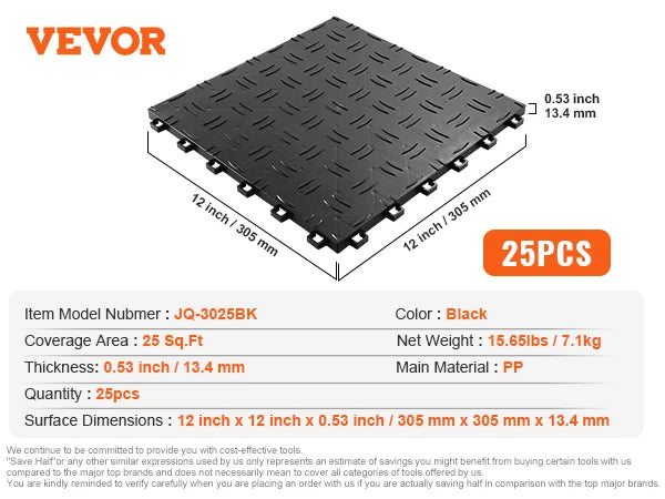 Premium Interlocking Non Slip Garage Floor Tiles For Basement