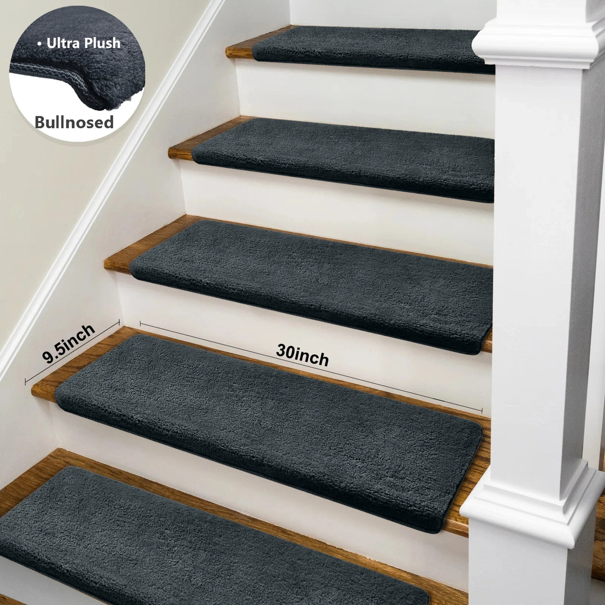 Ultra Plush Peel And Stick Non Slip Carpet Stair Treads