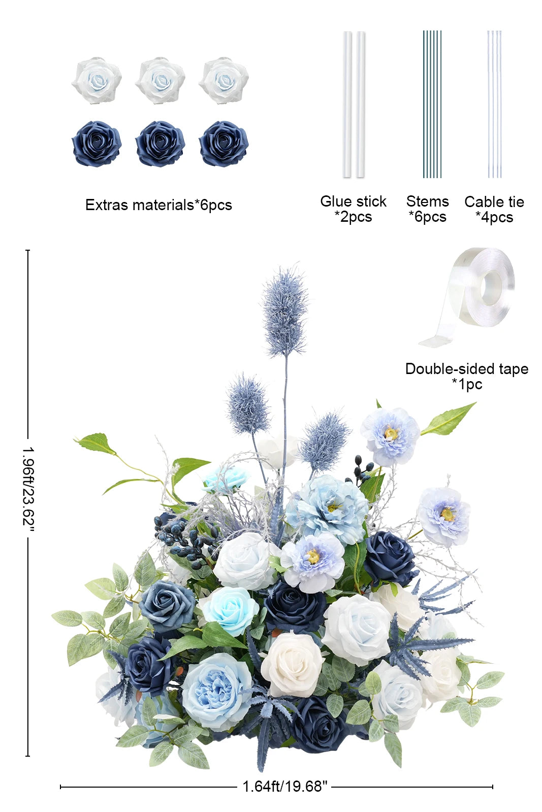 Angela Flower Artificial Silk Rose Ball Centerpiece Decoration