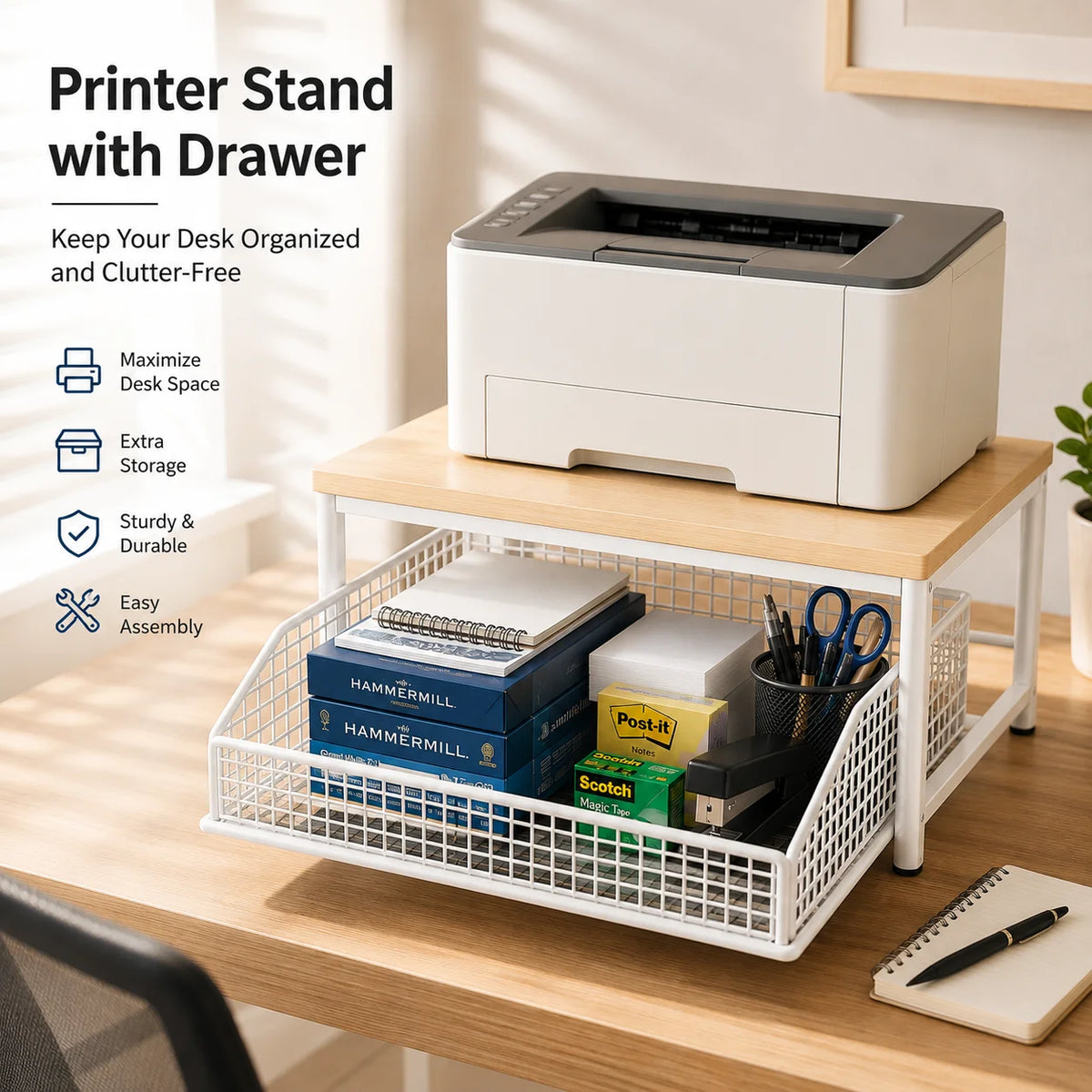 Kitchen Microwave Stand With Storage Drawer Organizer Shelf