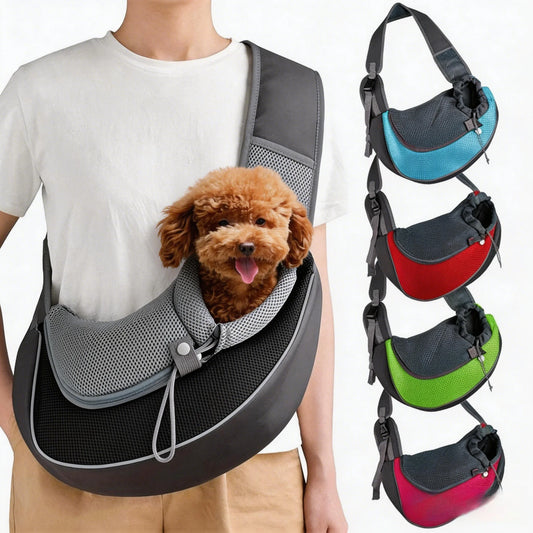 Pet Cat Dog Carrier Backpack Travel Tote Shoulder Bags Mesh Sling Carry Pack Pet Carrying Supplies Crossbody Shoulder Bag