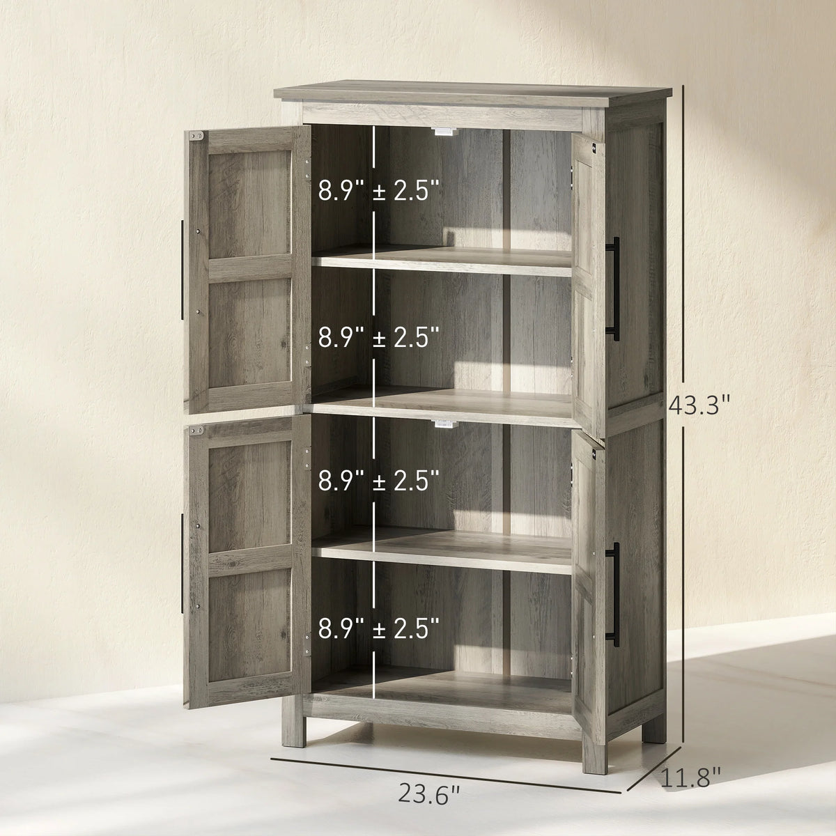 HOMCOM Farmhouse Bathroom Storage Cabinet With Barn Doors