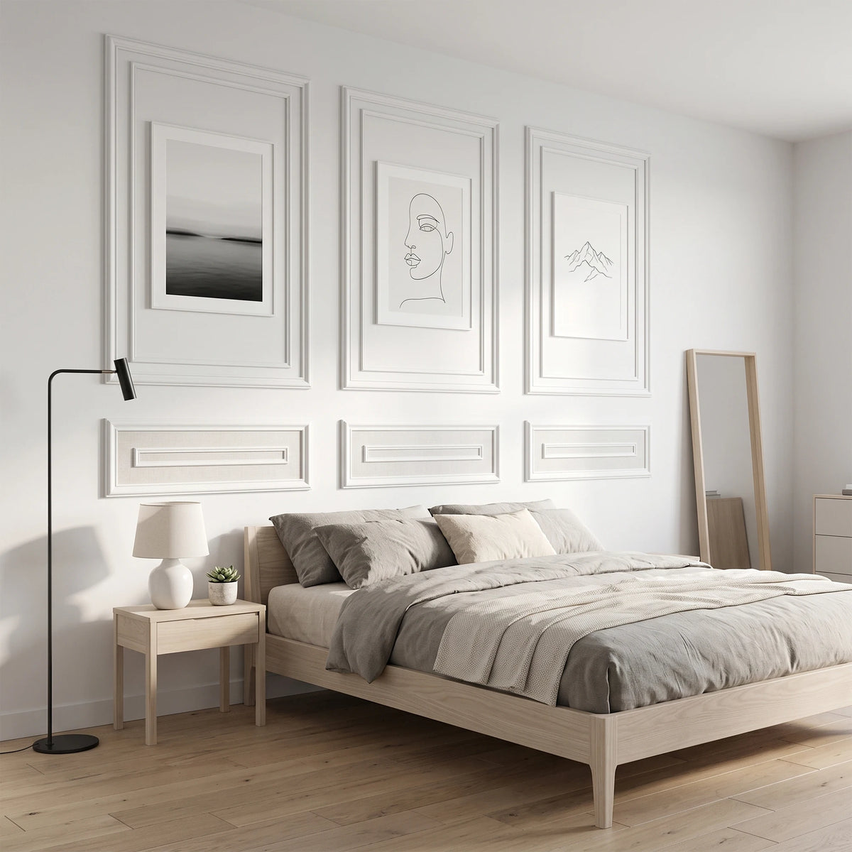 Pre Cut Wainscoting Wall Molding Kit With PU Trim Panels
