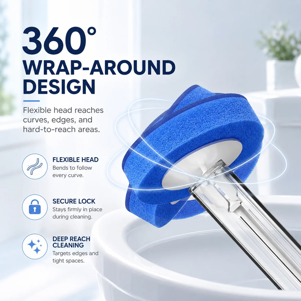 Joybos Touch Free Toilet Cleaning Wand With Replaceable Pads