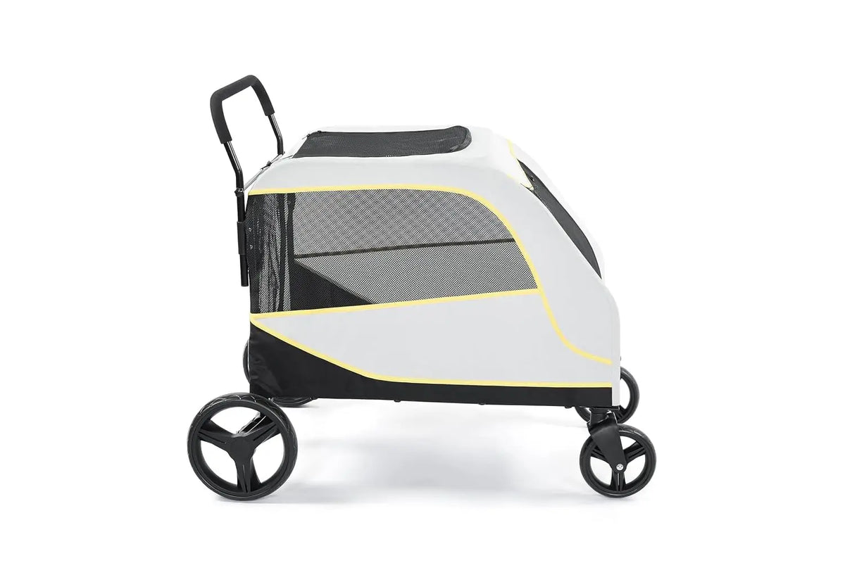 TWISTER.CK Large & Medium Dog Stroller – Easy-Fold Dual Entry Pet Wagon with One-Foot Brake, All-Terrain Air Mesh Cart, Holds Up to 176 lbs