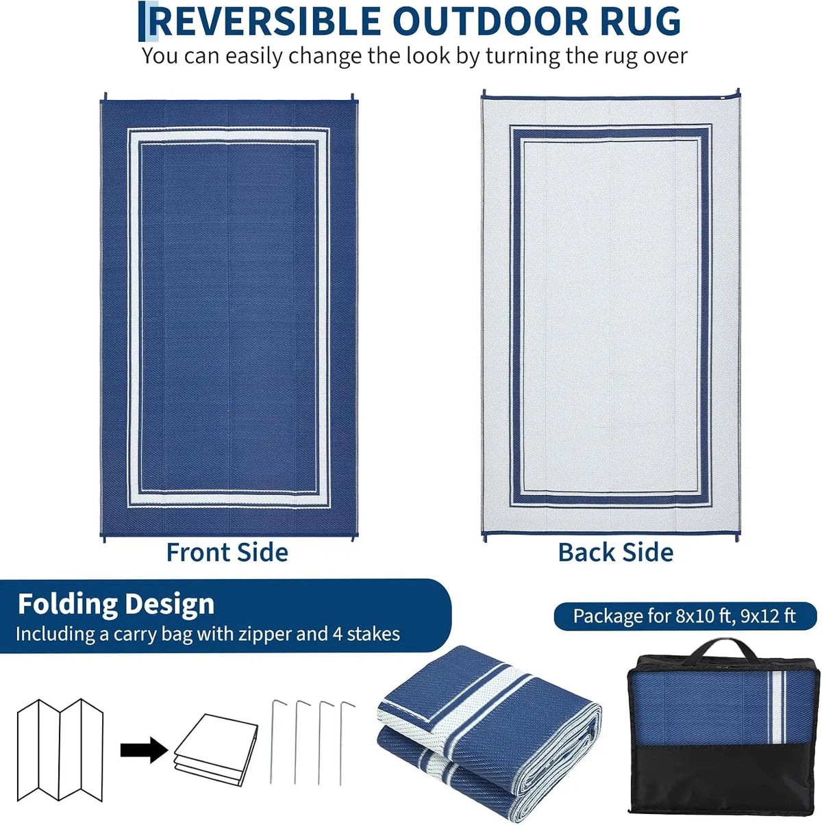 Garvee Waterproof Soft Fluffy Non Slip Indoor Outdoor Rug