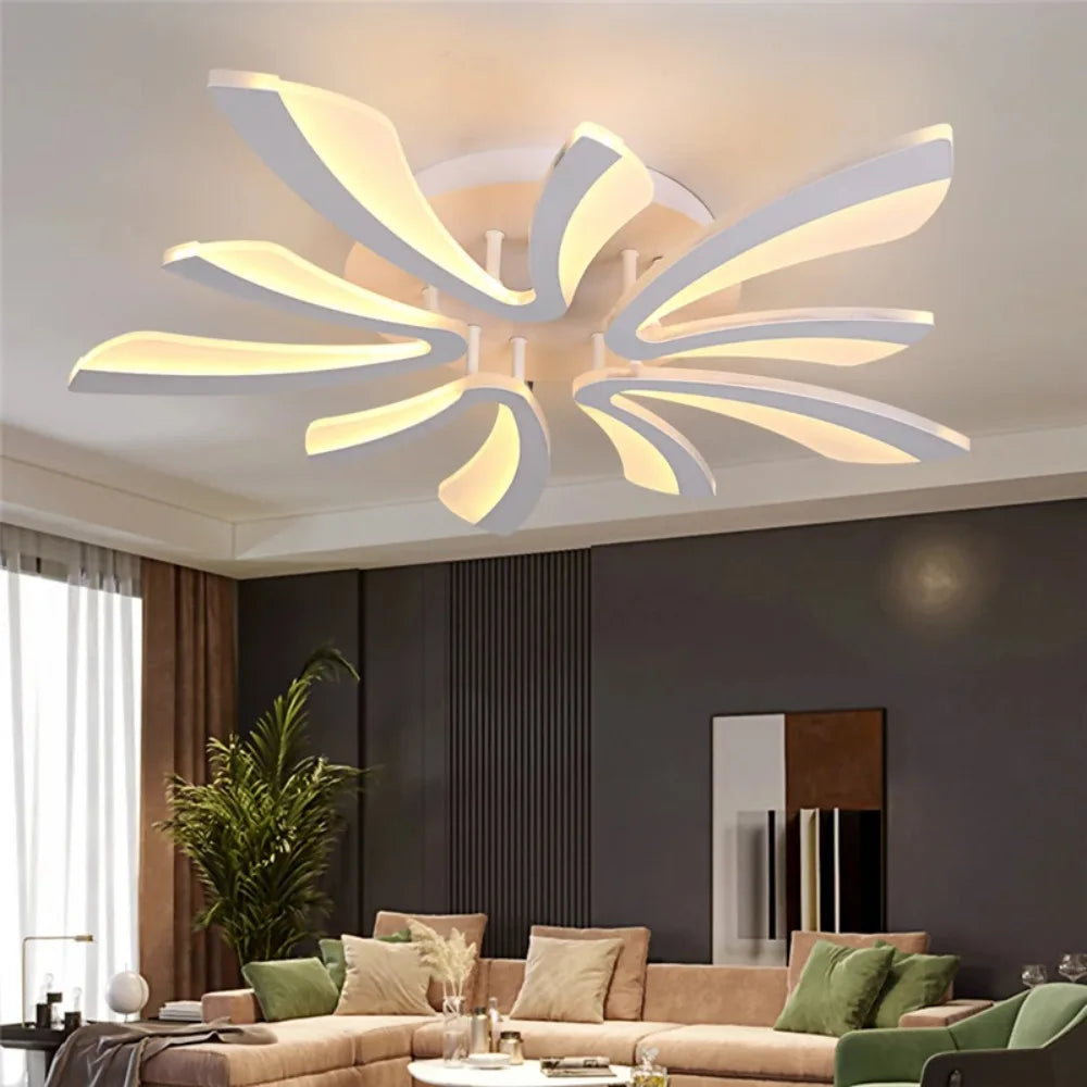 Acrylic Modern Ceiling Lamp Chandelier Pendant Light Led Living Dining Room Luminair Nordic Indoor Hotel Flower Decor