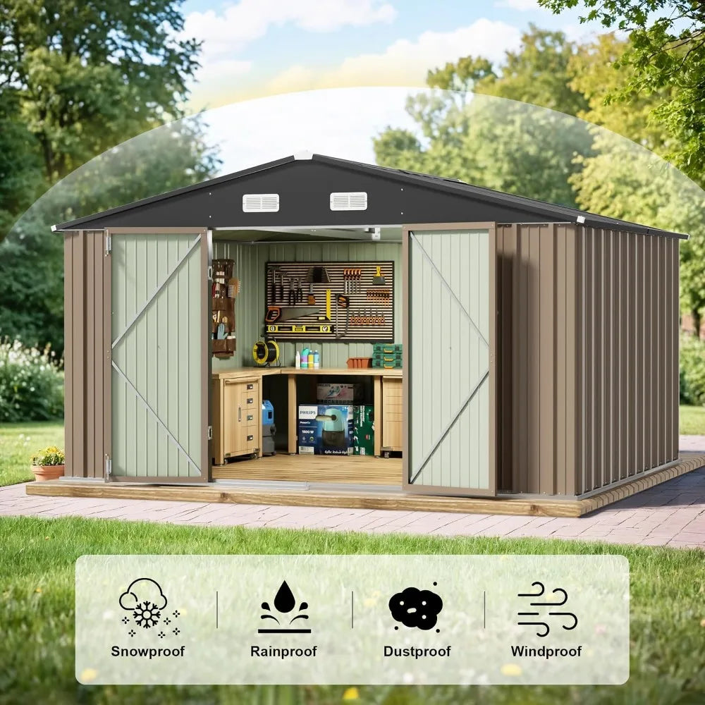 Metal Storage Shed For Backyard Patio Lawn Garden Tools