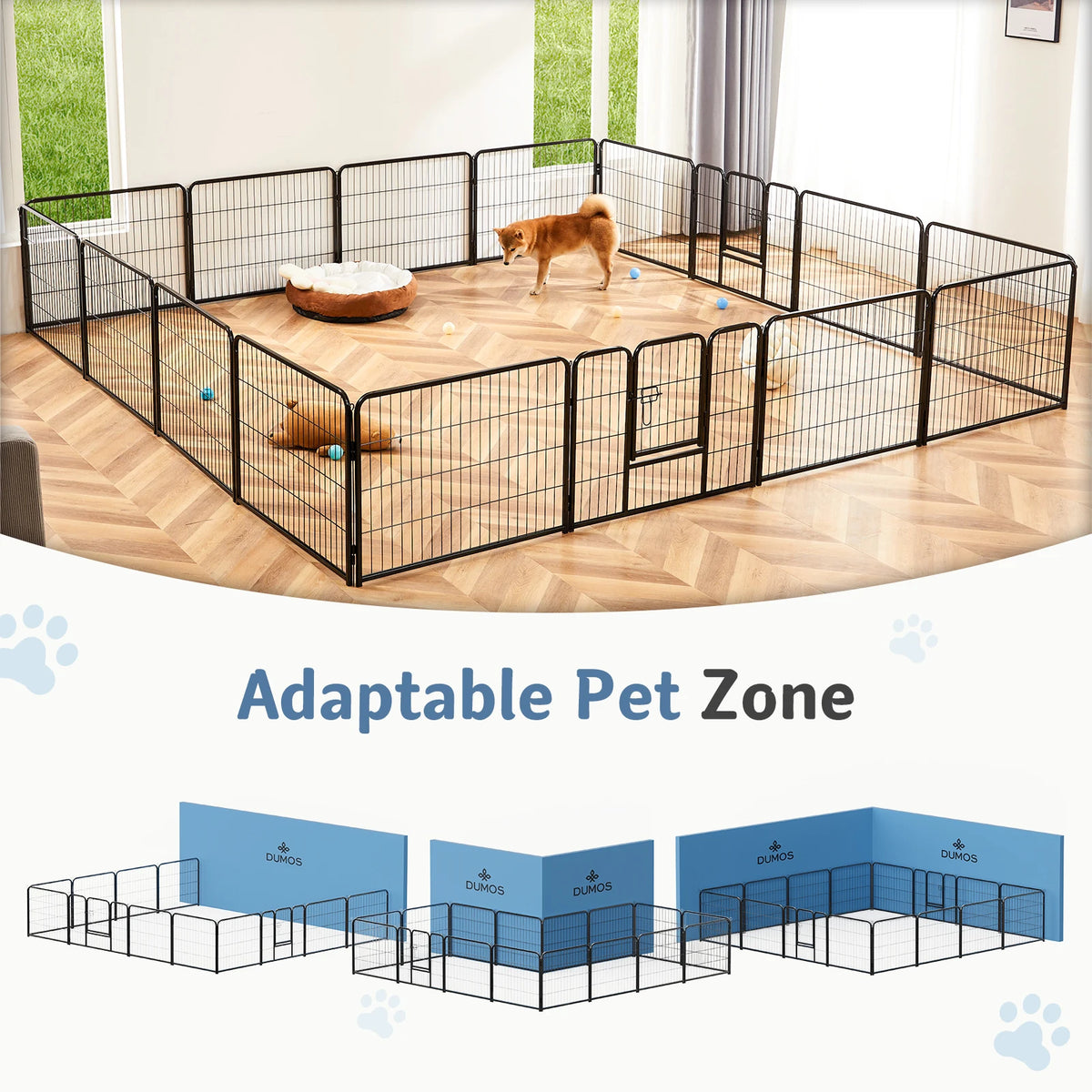 JHK Foldable Metal Dog Playpen For Indoor And Outdoor Use