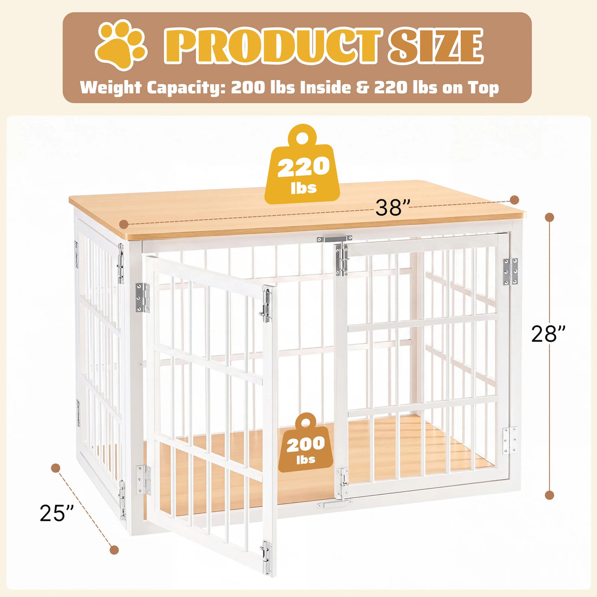 JHK Heavy Duty Iron Dog Kennel With Double Lock Doors